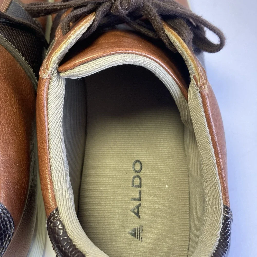 ALDO MENS SHOES -  BROWN LOW TOP LACE UP -  Business Casual Sneaker - Size 11‎